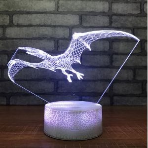 Pterosaur 7 Colors Change 3D LED Night Light with Remote Control Ideal For