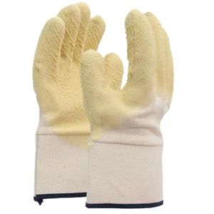 Open Back Latex Coated Gloves Half Coated Latex Builders Gloves