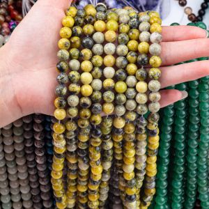 Gemstone Polished 6mm 8mm Yellow Howlite Beads For Crafts Making