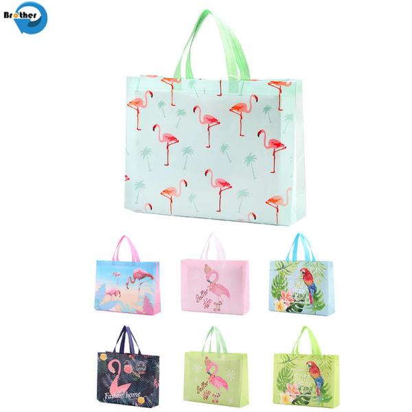 Silver Metallic Holographic Laser Non Woven Garment Grocery PP Non-Woven Shopping Bag