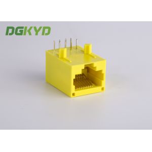 Yellow Color Unshielded Rj45 Modular Jack With Transformer , 100 Base - T