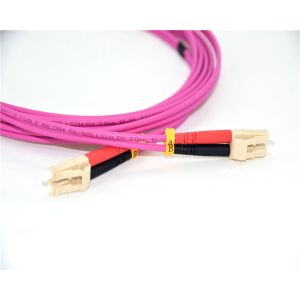 FTTX Network Fiber Optic Patch Cable Multimode LC UPC To LC UPC OM4 Pink