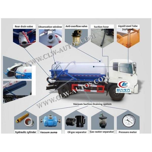 ISUZU 4x2 5cbm Sewage Vacuum Truck With Q235A Tank