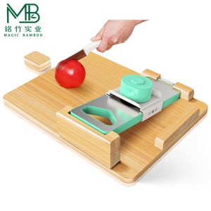China One-handed Bamboo Cutting Board With Food Holder on sale