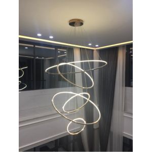 Stairwell staircase large chandelier circular ring pendant light(WH-NC-71)
