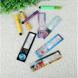 Cheap PVC Crad Bookmark Magnifier / Ruler Magnifier / Bookmark With Magnifier ,