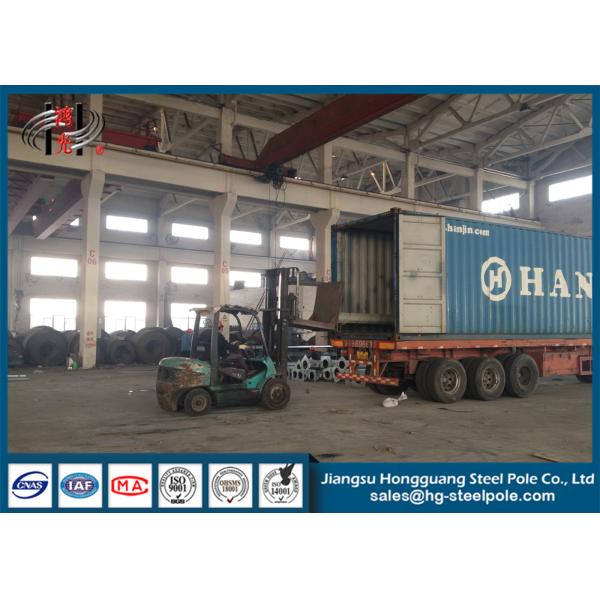 500KG 3.0mm Thickness 50ft Height Steel Utility Electrical Power Poles Bitumen