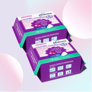 Lady Sanitary Napkin With Negative Ion Organic Cotton Feminine Ultra Thick