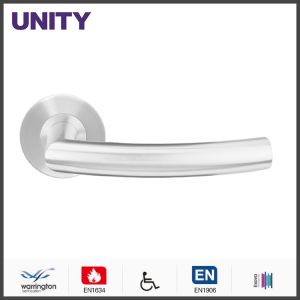 Stainless Steel Fire Door Lever Handle EN1906 and EN1634 Satin Finish