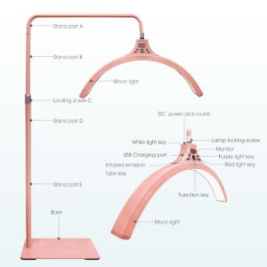 2700k LED Half Moon Lamp 60 w Aluminum Fill Light For Beauty Makeup Lash