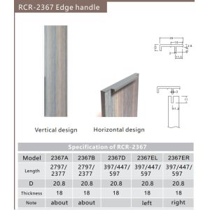 RCR 2367 18mm thickness Simple Design Aluminum Profile Handles