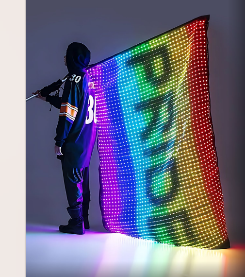 Quality Foldable LED Magic Blanket with 16-bit Grayscale WiFi+4G Control and 433 Controller for High-Transparency Visual Displays wholesale