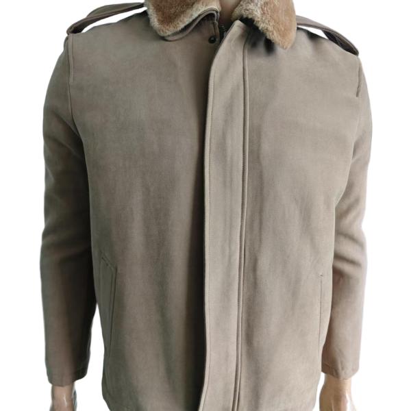 Quality Customizable Khaki Military Jacket with Faux Fur Collar for Winter wholesale