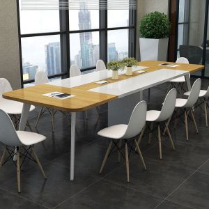 Modern Simple Long Table Wood Style PANEL Conference Table for Company Training