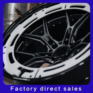 Customized 2 Piece Super Deep Concave Brushed Bronze Polished Lip Forged Wheels