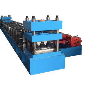 Cheap 45kW Highway Guard Roll Forming Machinery With 15 Roller Station Gear Box Drive for sale