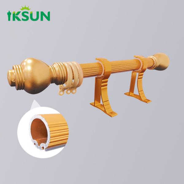 Quality Aluminium window curtain rods rails set decorative pipe hotel bracket curtain rod wholesale