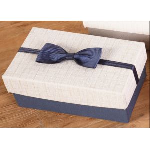 Cosmetic / Perfume Corrugated Paper Box Handmade With Bow Decoration