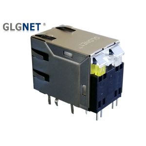 PA46 Housing 10/100 LAN RJ 45 Connector USB2.0 Combo Jack With LED THT Mounting