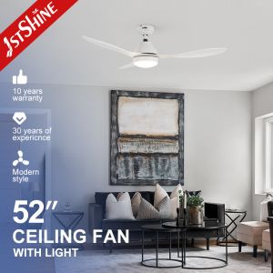 China Home Office 52 Inches White Ceiling Fan with LED Light and Remote in Mulit Colors on sale