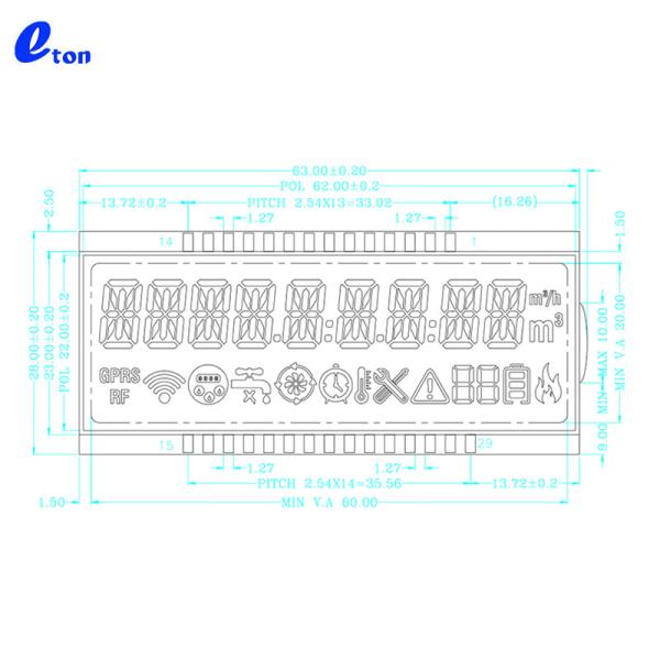 Factory price custom panel LCD display segment design lcd graphic lcd display