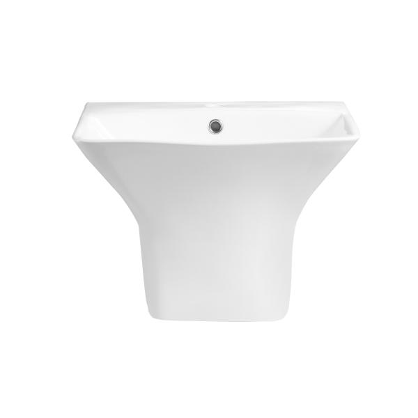 Quality Luxury Fashion Design SWM9507-1 Bathroom Half Pedestal Sinks Soild Surface Wall Hung Sinks wholesale