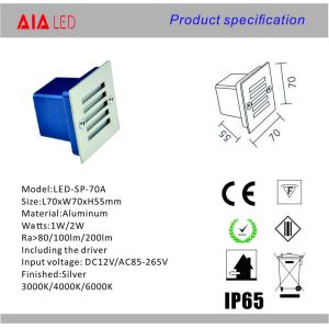 Square waterproof IP65 led stair light &mini LED path light for movie theatre