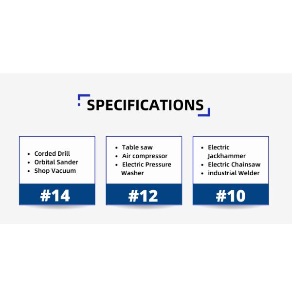 3X8/10/12/14/16AWG Rated Voltage 125V NEMA Female Light End ETL Certified American 3-Core Extension Cord Outdoor Copper Power Cable
