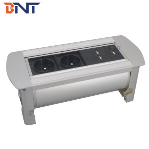Conference manual rotate EU power table socket box with usb