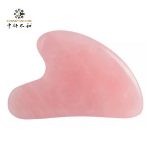 Heart Shaped Scraping Massage Tool Rose Quartz Pink Jade Stone