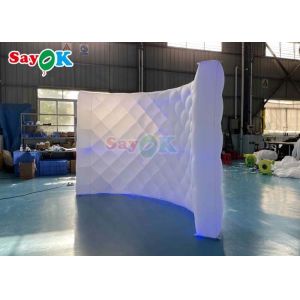 White LED Lights Inflatable Photo Booth Curved Wall For Inflatable Exhibition