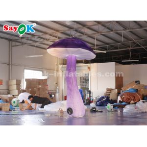 Amazing 2.5m Inflatable Lighting Decoration Hanging Mushroom With Blower
