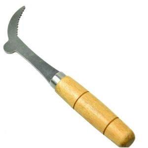 Special Hive Tool Curved Short Stainless Steel uncapping knife With Wooden