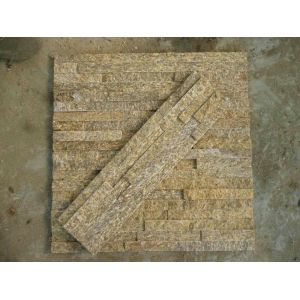 Exterior Decoration Quartzite Stone Veneer Quartzite Natural Stone Yellow Color