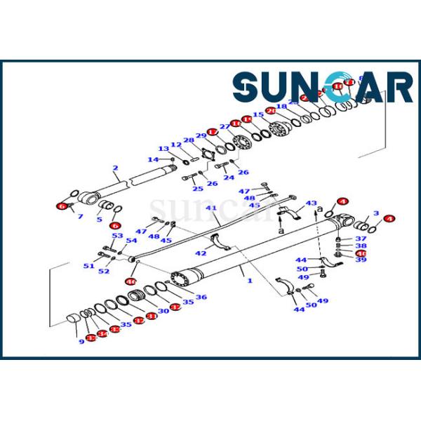 Quality 707-99-57150 Arm Cylinder Service Kit PC220-8M0 Replacement Komatsu Excavator Sealing Kit wholesale