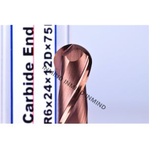 Cheap AlTiN Coating Ball Nose Long end mill with HRC50 Hardness , R7*150 14 mm AOL 150 mm for sale