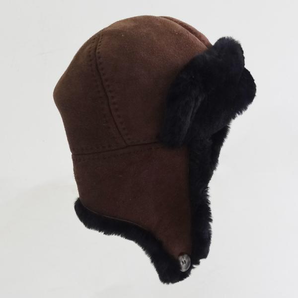 Quality Trapper Winter Sheepskin Hats Unisex Plush Plain Custom Winter Hat wholesale