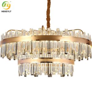 Cheap LED Gold Round K9 Crystal Hanging Ceiling Light Modern Crystal Chandeliers for sale