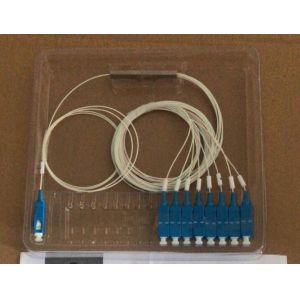 1x64 Steel Tube Plc Optical Splitter IN/OUT 0.9mm G657A1 1m Pigtail With SC UPC