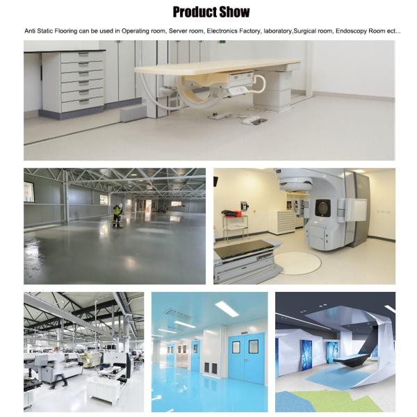 Lab Anti Static Conductive Flooring 2mm Thickness Homogeneous Vinyl