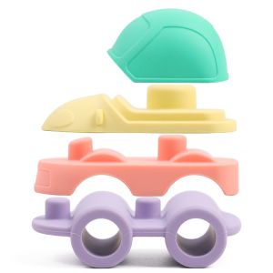 Education Silicone Car Stacking Building Blocks Stackers Toddler Toys