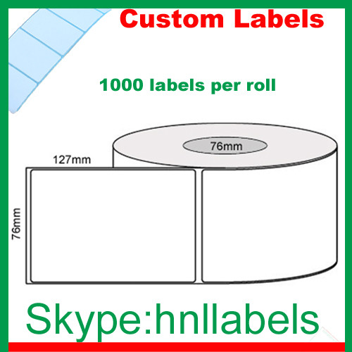 Thermal Transfer Labels 76mmX127mm/1 Plain Transfer Roll Permanent, 1,000Lpr,