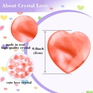 20mm Watermelon Polished Rock Quartz Heart Shaped Rose Quartz Crystal