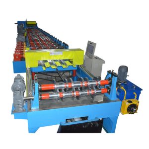 4KW Hydraulic Deck Floor Roll Forming Machine Cr12 Roller Material