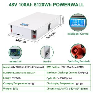 LiFePO4 Lithium Battery OEM ODM 48V 100AH 200AH 300AH Powerwall Off Grid