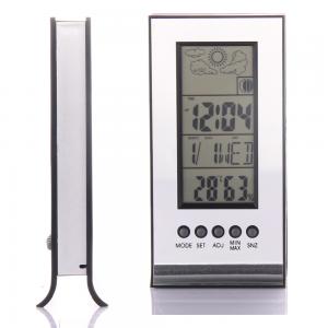 China Temperature Humidity Meter Alarm Clock Snooze Forecast Calendar Wireless Weather Station on sale