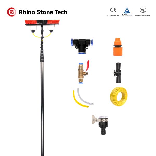Quality Upgraded Version Carbon Fiber Telescopic Window Cleaning Water Fed Pole Brush with Multi-Functional Telescopic Washing wholesale