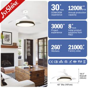 1stshine LED Ceiling Fan in White Color with 3000K/4500K/6000K CCT and 10 Years