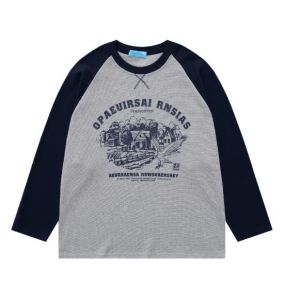 China Oem Apparel Manufacturers Men'S Color Block Loong Sleeve Pullover Raglan T Shirt With Print on sale