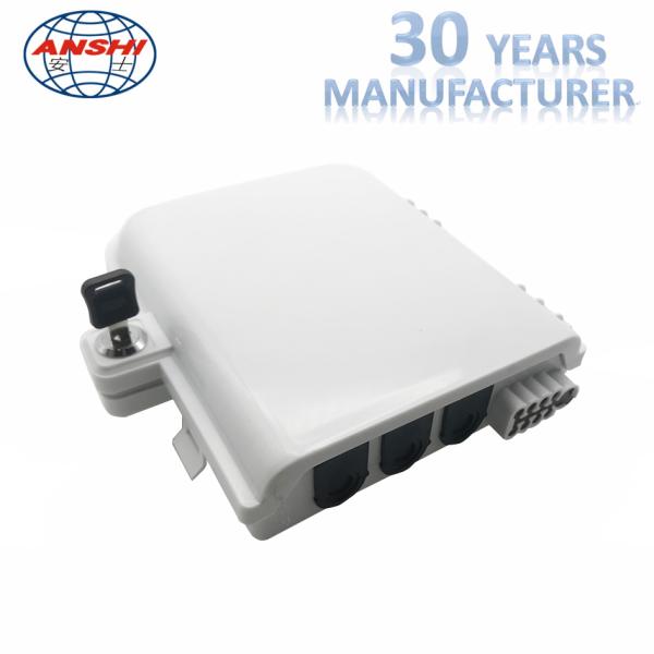 Wall Mount Fiber Distribution Box 8 Core With Plc Splitter Waterproof Outdoor Fat Box